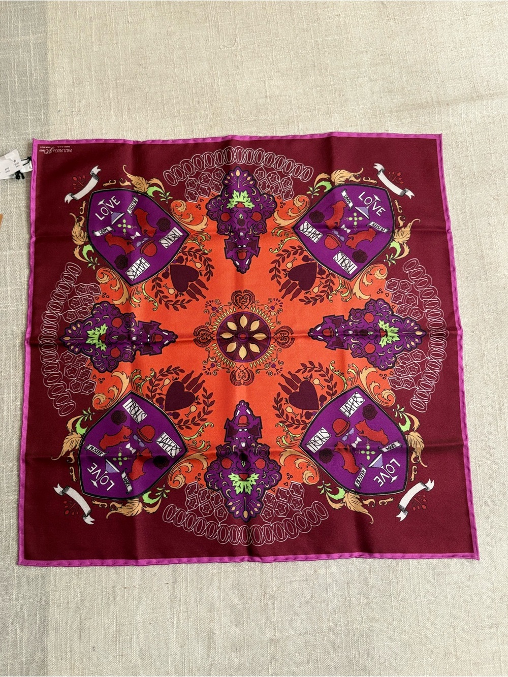 Rare NWT Paul Feig™ for J.Crew silk pocket square STOMP out Bullying